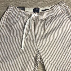 Ben Sherman White and Brown Striped Pants